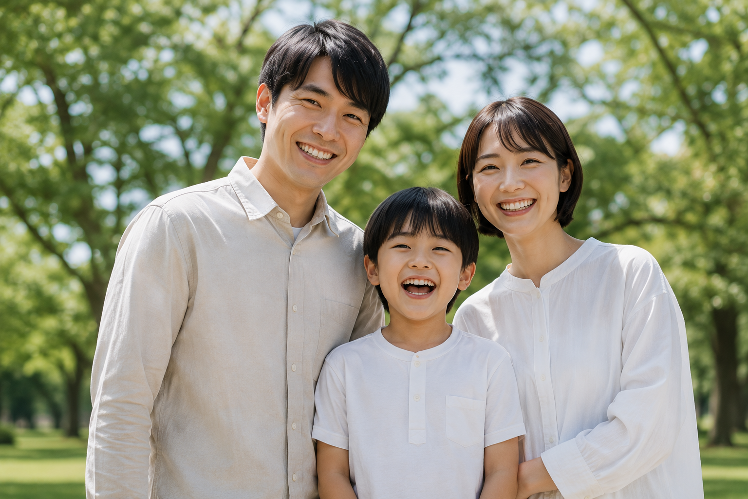 家族３人の写真
