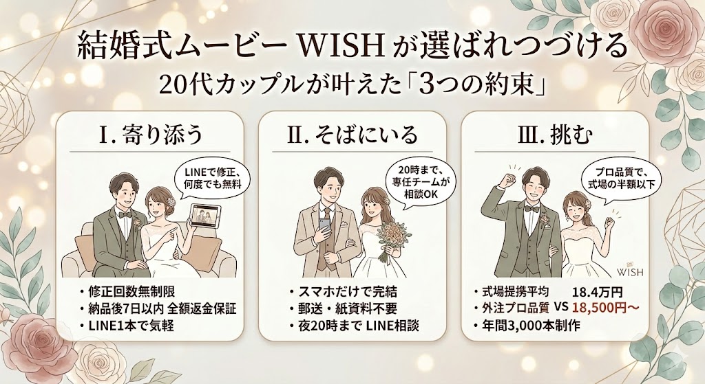 結婚式ムービー比較、Wishがおすすめ、リンクバナー